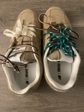 New Balance Beige Suede Sneakers